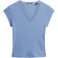 Superdry Essential Lace Trim Kort Ermet V-hals T-skjorte