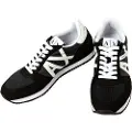 Armani Exchange for man. XUX017XCC68K489 Retro running sneaker logo black (44), Flat, 1 to 3 cm, Laces, Casual
