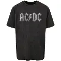 Mc Clothes Acdc Logo Acid Washed Oversized Kortarmet T-skjorte