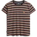 Superdry for woman. W1011428A T-shirt with stripes and logo Essential brown (M), Casual, Short sleeve, Organic Cotton, Sustainable