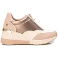Xti for woman. 14187402-BEIGE Trainers 141874 beige - Wedge height 6cm (38), 5 to 8 cm, Zip, Casual