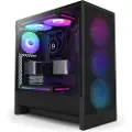 NZXT H5 Flow RGB - Mid tower - utvidet ATX (E-ATX) - sidepanel med vindu (herdet glass) - ingen strømforsyning (ATX) - svart - USB/lyd
