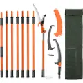 Vevor manuell stangsag, 7,3-27 fot uttrekkbar trebeskjærer, skarpt stålblad og saks Trimming med høye grener, grentrimmer med 8 lette glassfiberhåndtak, for beskjæring av palmer og busker