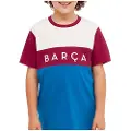 Barca Fc Barcelona Color Block Junior T-skjorte Med Korte Ermer
