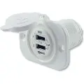 Talamex Dobbel Usb-kontakt Med Innfelt Ramme 3.4a