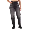G-Star Tedie Ultra-high Waist Straight Ripped Edge Ankle Jeans