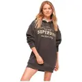 Superdry Luxe Metallic Logo Hood Langarmet Kort Kjole
