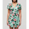 Superdry Printed Wrap Kort Ermet Kort Kjole