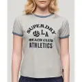 Superdry Beach Graphic Fitted Ringer Kortarmet T-skjorte