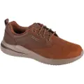 SKECHERS for man. 210661 Leather Shoes Delson 3.0 Glavine brown (42), Flat, Laces, Casual