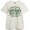 Superdry for man. M1011994A Machined Goods Workwear T-shirt white (S), Casual, Cotton, Short sleeve