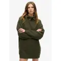Superdry for woman. W8011738A Hooded Dress With Rhinestones Tattoo green (XXS/XS), Casual, Cotton, Long sleeve