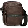 Pepe Jeans unisex. 7815332 Two compartments shoulder bag brown (OSFA), Casual, Polyester