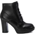 Xti for woman. 14349101-NEGRO Women's Ankle Boots 143491 black (39), 8 to 10 cm, Laces, Zip, Casual