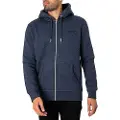 Superdry for man. M2013116A Hooded sweatshirt with zip and logo Essential Navy (S), Casual, Sport, Cotton, Long sleeve