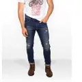 Skull Rider Skinny Distressed Effect Jeans