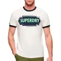Superdry for man. M1011902A Ringer Workwear graphic T-shirt white (S), Casual, Cotton, Short sleeve