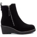 Refresh for woman. 17100901-NEGRO Black suede ankle boots -Height 6cm (39), 5 to 8 cm, Zip, Casual