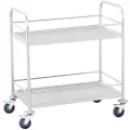 Royal Catering Servitørvogn i rustfritt stål med skinner - 2 hyller Royal Catering