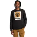 Timberland for man. TB0A5VBB0011 Stack logo long sleeve t-shirt black (M), Casual, Cotton