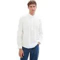 Tom Tailor 1040158 Relaxed Cotton Linen Skjorte Med Lange Ermer