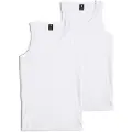 G-Star for man. D25476-3310-110 Pack Of Two White Tank Tops Base White (S), Casual, Sleeveless / Straps, Organic Cotton, Sustainable
