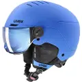 Uvex Rocket JR Visor, Skihjelm med visir, Junior, Blue Mat