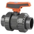 Cepex 57732 Pvc-u Ø90 Kuleventiler Standardserie Ptfe Fpm Løsningsmiddelsokett Grønn Prikk