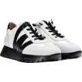 Wonders for woman. A-2476 Racer Leather Sneakers white (41), Flat, 1 to 3 cm, Laces, Casual