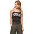 Superdry for woman. W6011887A Retro Rocker graphic T-shirt dark grey (S/M), Casual, Sleeveless / Straps, Organic Cotton, Sustainable