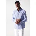Salsa Jeans Cotton Linnen Regular Fit Skjorte Med Lange Ermer