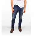 Skull Rider Tappared Distressed Effect Jeans
