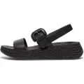 FitFlop F-mode Espadrille Buckle Leather Flatform Sandaler
