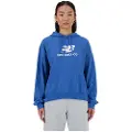 New Balance for woman. WT41504 Blue terry hooded sweatshirt with logo (S), Casual, Cotton, Long sleeve