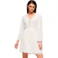 Superdry Ibiza V Neck Mini Kjole Med Lange Ermer