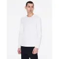Armani Exchange for man. 8NZM77ZJA5Z1100 Maglia T-shirt white (XS), Casual, Cotton, Long sleeve
