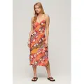 Superdry Printed Slip Ermeløs Lang Kjole