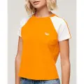 Superdry for woman. W1011427A Retro short sleeve logo t-shirt Essential yellow (XS), Casual, Cotton