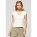 Superdry Essential Lace Trim Kort Ermet V-hals T-skjorte