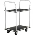 MSW Transport hyllevogn med håndtak, 2 hyller opptil 120 kg, 72 x 43 cm
