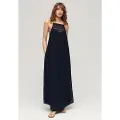 Superdry Lace Halter Beach Ermeløs Lang Kjole