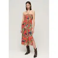 Superdry Smocked Midi Beach Lang Kjole