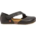 Art for woman. 103842010003_001 Leather Sandals 0384 Crete black (38), Flat, Velcro, Casual