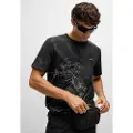 Hugo Boss for man. 50532432 Cotton relaxed fit T-shirt with decorative reflective print Black (M), Casual