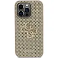 GUESS iPhone 15 Pro Perforert 4G Glitterlogo Deksel - gull