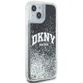 DKNY iPhone 15 Liquid Glitter Arch Logo Deksel - Svart