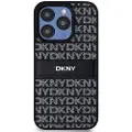 DKNY iPhone 15 Pro Repeat Pattern Tonal Stripe Deksel - svart