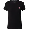 GUESS for woman. W2YI44J1314 Elastic T-shirt with small triangle logo black (S), Casual, Cotton, Short sleeve