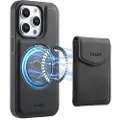 24hShop Kunstlærveske med magnetisk kortholder for iPhone 16 Pro med avtakbart feste - Svart