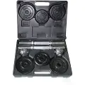 Toorx VAL-15DGN, justerbar dumbbell, Sort, Rustfritt stål, Støpejern, Rustfritt stål, 15 kg, 1 kg, 750 g